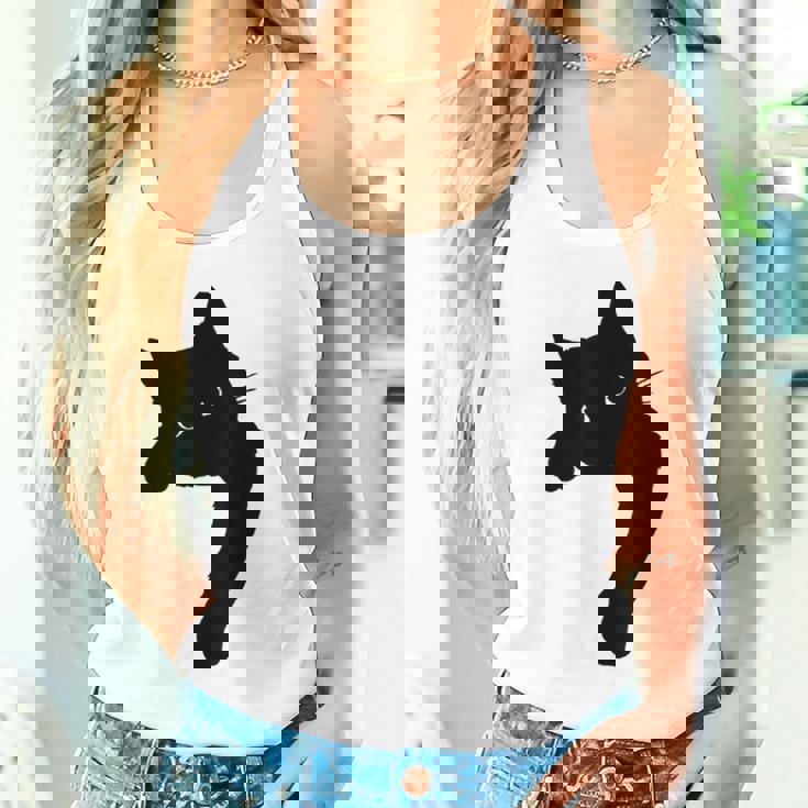 かわいい黒猫tシャツ ユニセックス タンクトップ