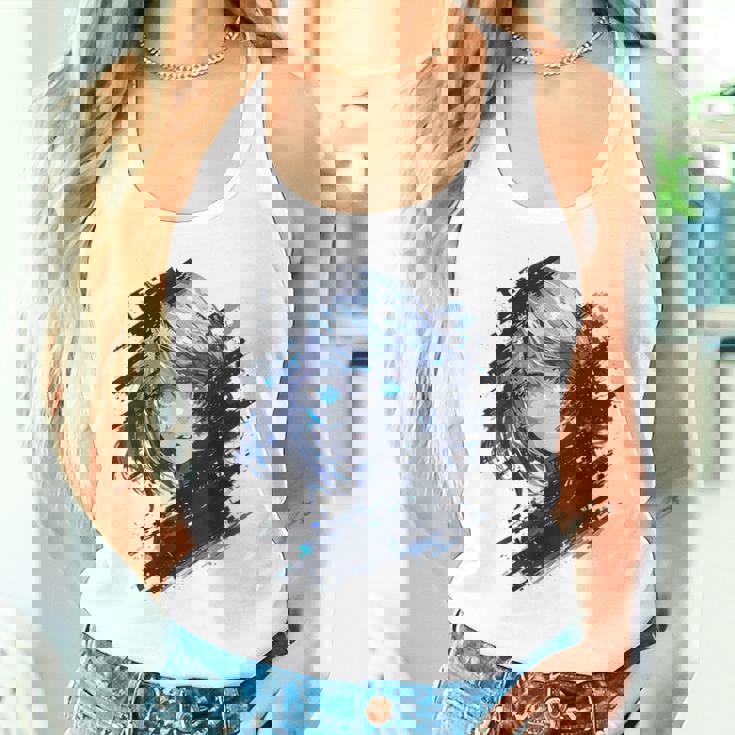 アニメ 漫画 グラフィック 青い目 アート アニメ タンクトップ