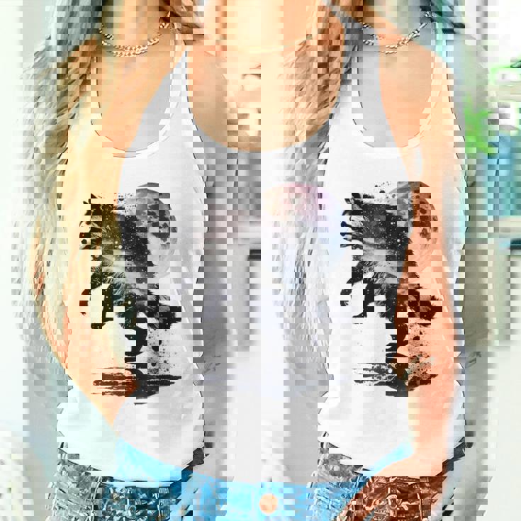 アライグマ アニマルモチーフ ムーンアート アニマルプリント アライグマ タンクトップ