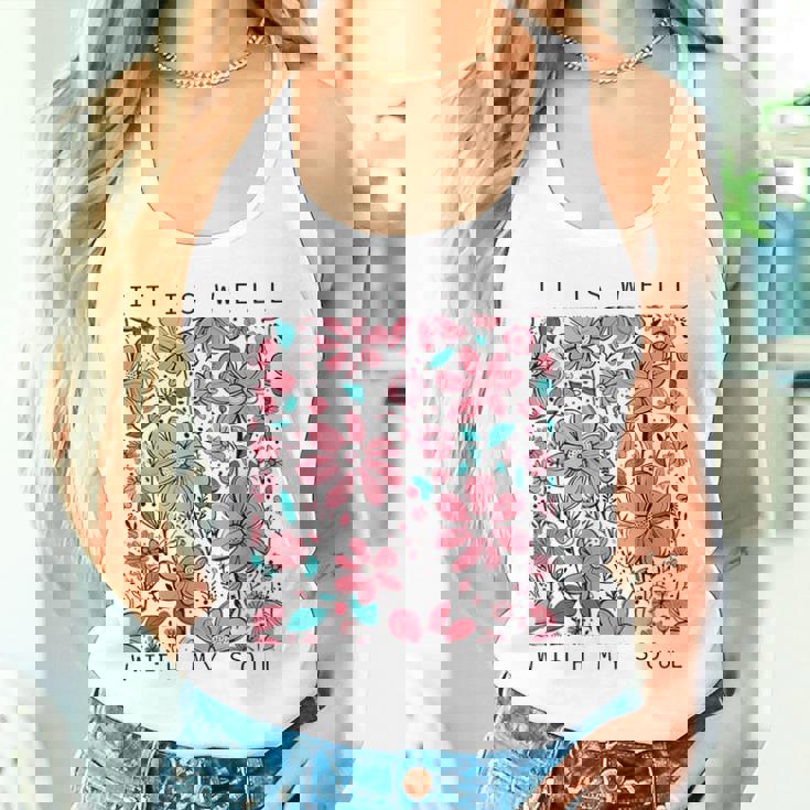 イット・イズ・ウェル・ウィズ・マイ・ソウル・フラワー タンクトップ