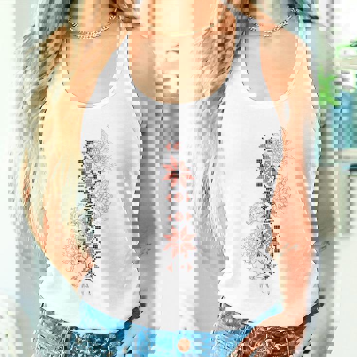 ウクライナ刺繍タトゥーローズ ウクライナの自由 タンクトップ