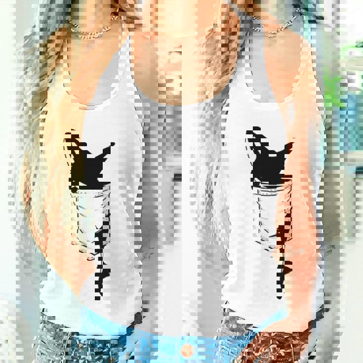 カジュアルなシャチ 面白いオルカをポケットに タンクトップ