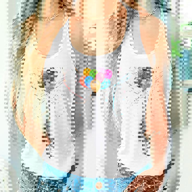 カラフルな顔 赤ちゃん オランウータン ハンギングバルーン グラフィック 猿 タンクトップ