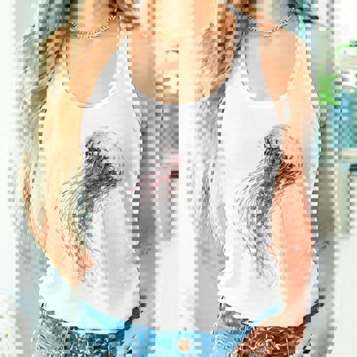 クラゲ 図面 グラフィック 動物 アート クラゲ タンクトップ