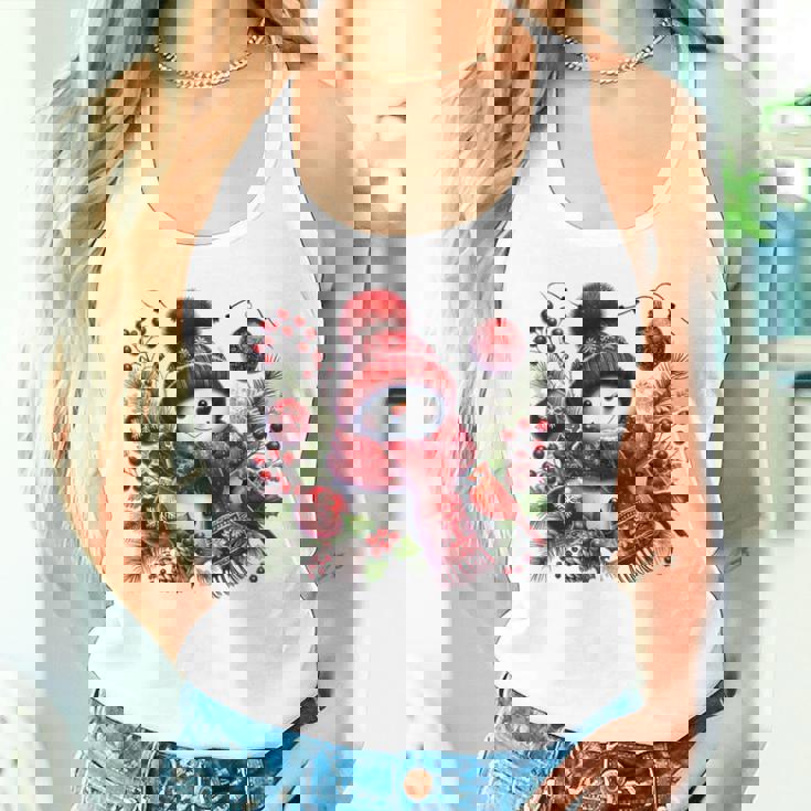 クリスマスの雪だるま タンクトップ