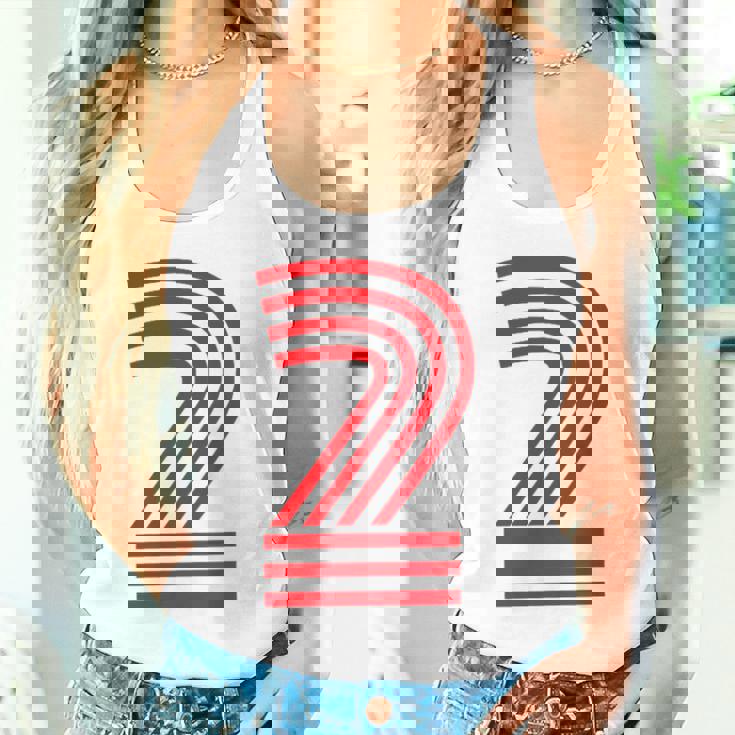 クールなレトロなレタリングジャージ、背番号2 Two Dos タンクトップ