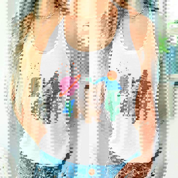 ケアンテリア デザートデザイン犬 長袖tシャツ タンクトップ