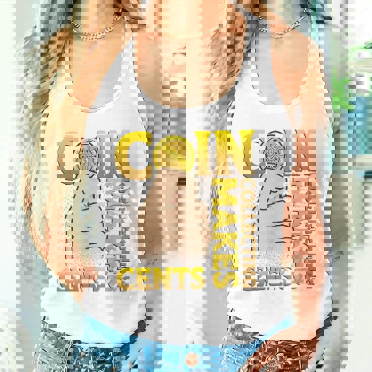 コイン収集はセント硬貨を集めるコインコレクター タンクトップ