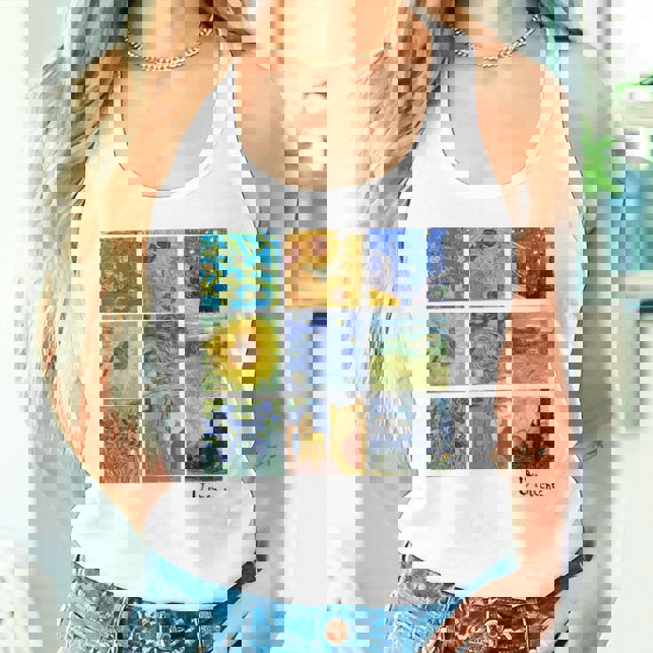 ゴッホの絵画、ひまわり、星月夜 タンクトップ