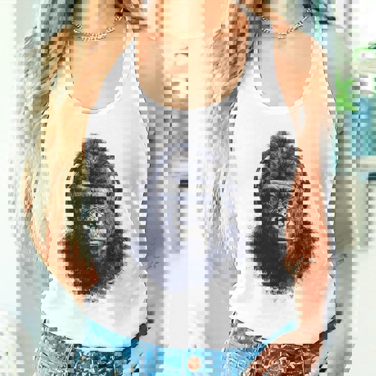 ゴリラ 描画 動物 イラスト 抽象画 アート ゴリラ タンクトップ