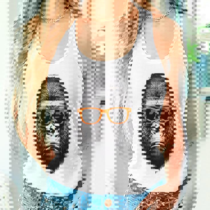 サングラスをかけたクールなゴリラグラフィックアート 長袖tシャツ タンクトップ