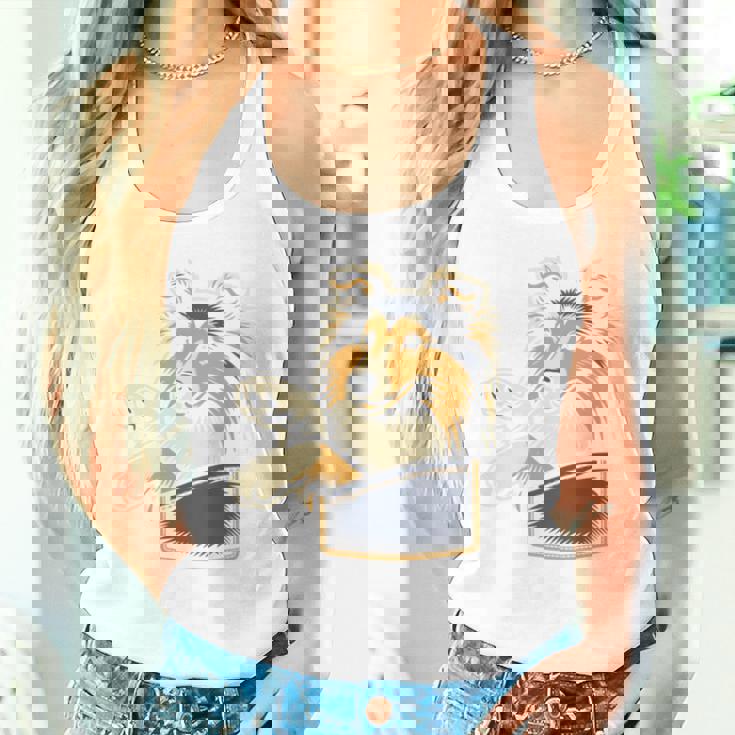 シェルティのグラフィック デザインを覗くかわいいシェットランド ・ シープドッグ 長袖tシャツ タンクトップ