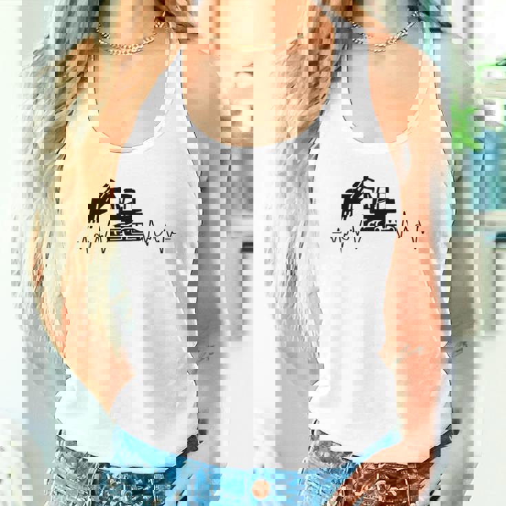 ショベル ハートビート 重機 オペレーター ハートビート タンクトップ