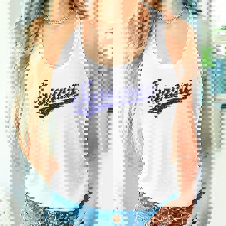 シラキュース ニューヨーク バーシティ スクリプト クラシック スポーツ ジャージスタイル タンクトップ