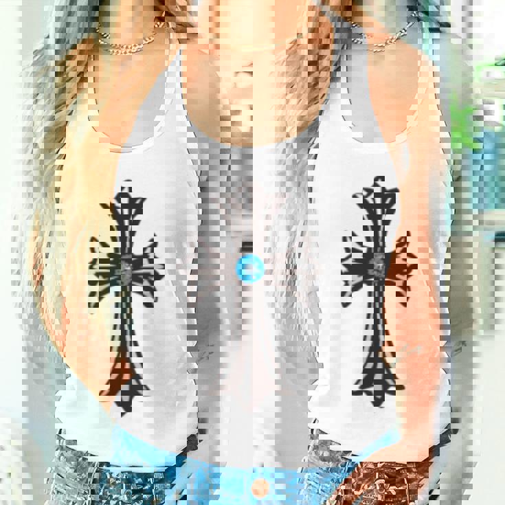 シルバークロス ブルーダイヤ 長袖tシャツ タンクトップ