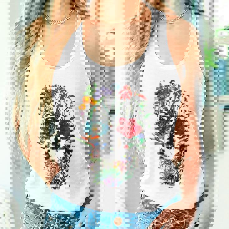 スカルフラワー チューリップ シュガースカルツリー フローラル スカルローズ タンクトップ