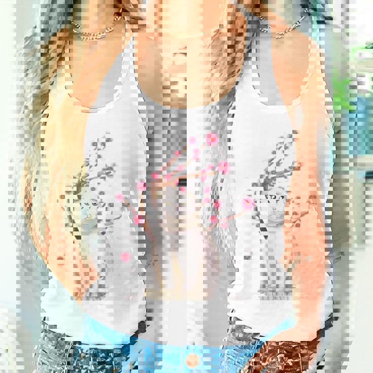 スコティッシュフォールド ネコ 桜の花 長袖tシャツ タンクトップ