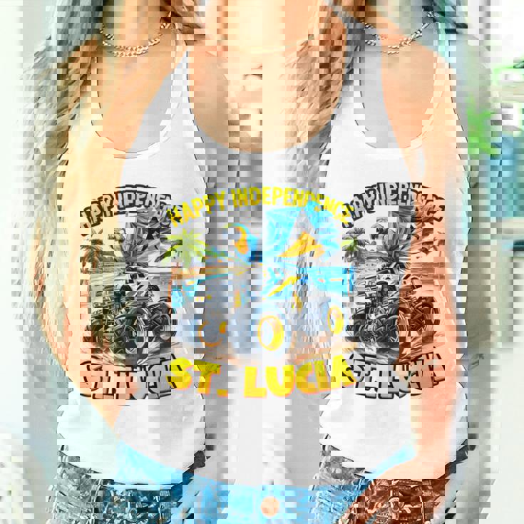 セントルシア 独立 モンスタートラックフラッグ キッズ ガールズ ティーン タンクトップ