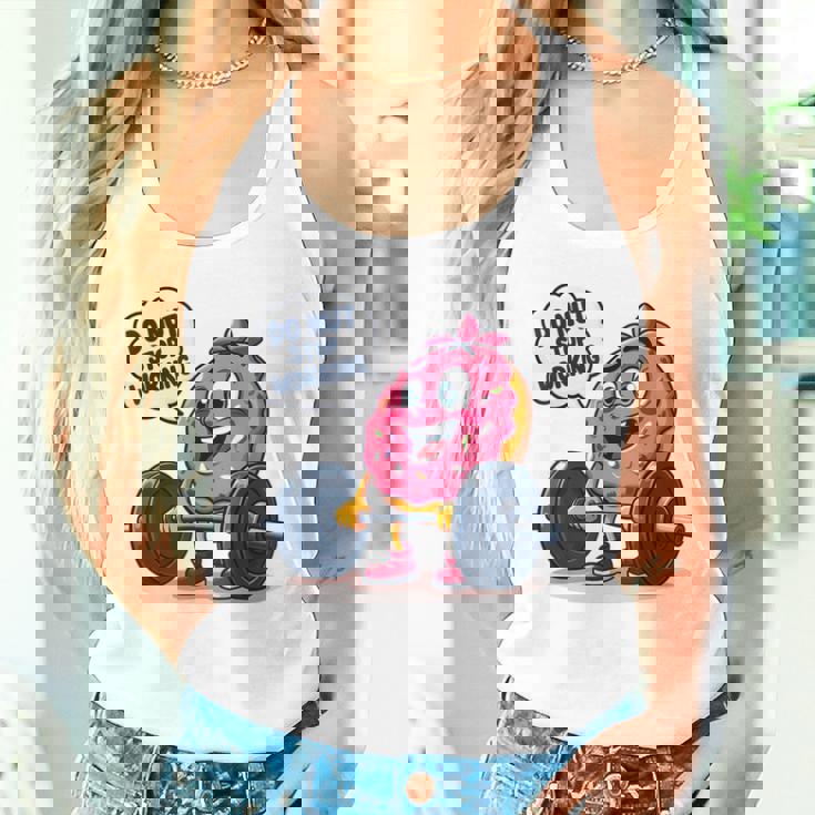 ドーナツストップワーキング ドーナツ ジム ワークアウト ウェイトリフティング 面白い タンクトップ