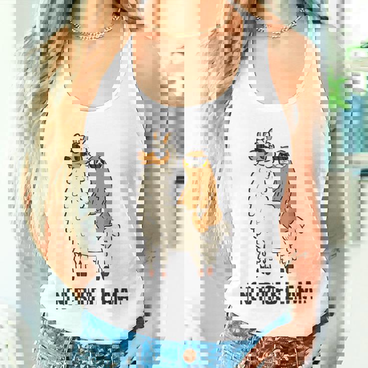 ナマケモノ乗り ラマ ノープルーラマ ラマ タンクトップ