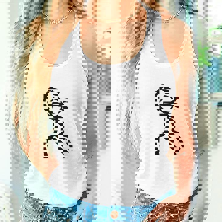 ヌンチャク棒人間クリップアートグラフィック 長袖tシャツ タンクトップ