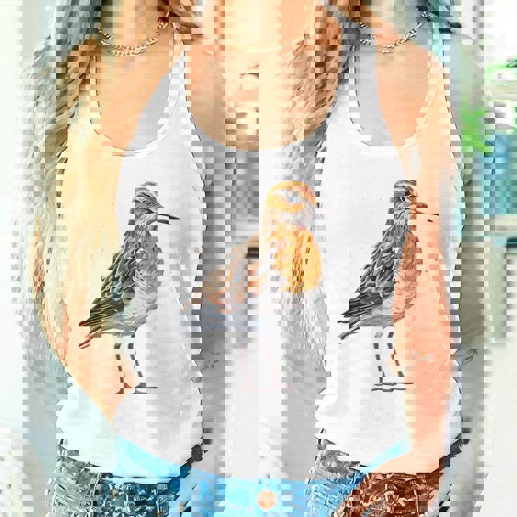 バフブレストのサンドパイパー幾何学模様のパッテンアート、かわいい鳥好き。 タンクトップ