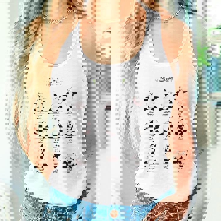 パンダヨガポーズ、パンダは異なるヨガポジションを作ります。 タンクトップ