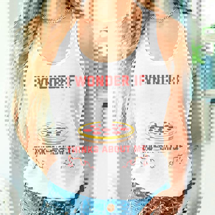 バックプリント ピザも私のことを考えているのかな タンクトップ