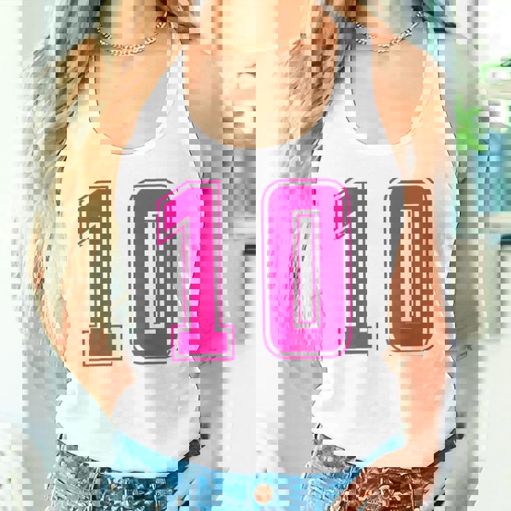 ピンク色背番号 10 チーム短大スポーツピンク色背番号付きユニフォーム タンクトップ