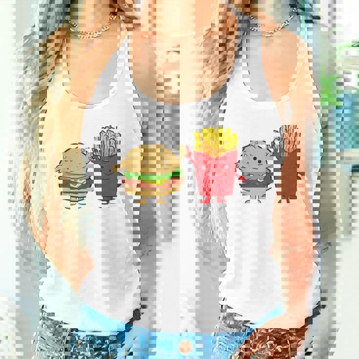 フライドポテト ハンバーガー チーズバーガー 友達 ファストフード フライドポテト タンクトップ