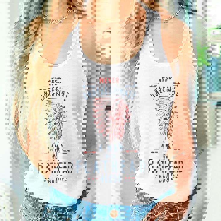 フラットヘッド ネイティブアメリカン インディアンマン Never Underestimate タンクトップ