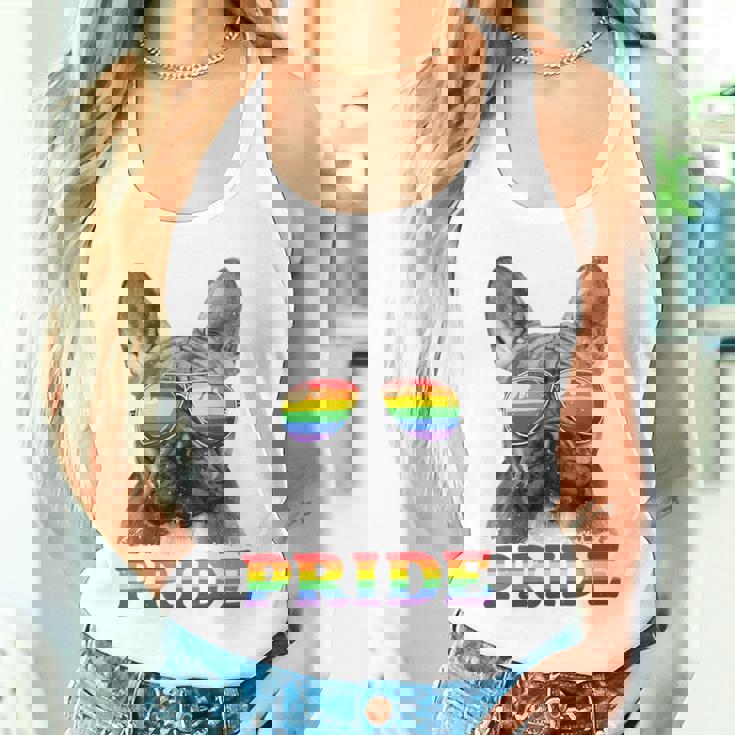 フレンチブルドッグ ゲイプライド Lgbt レインボーフラッグ サングラス Lgbtq タンクトップ