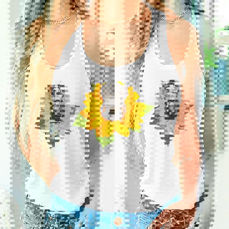 ポケットの中の犬 花 サルーキ タンクトップ