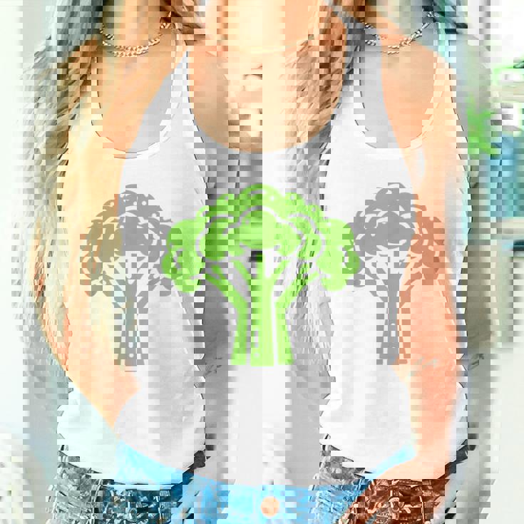 ミニマリスト かわいい ブロッコリー シンプルな野菜 ブロッコリー タンクトップ