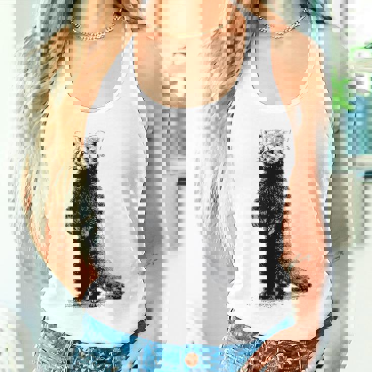 ミニマリストデザインのレッサーパンダ タンクトップ