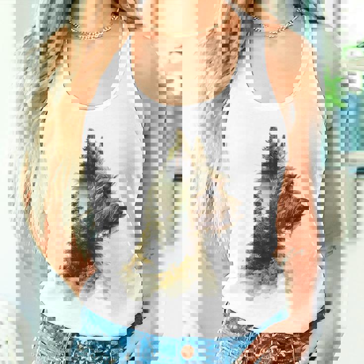 ヨークシャーテリア 犬 モチーフ ペット アートワーク ヨークシャーテリア タンクトップ