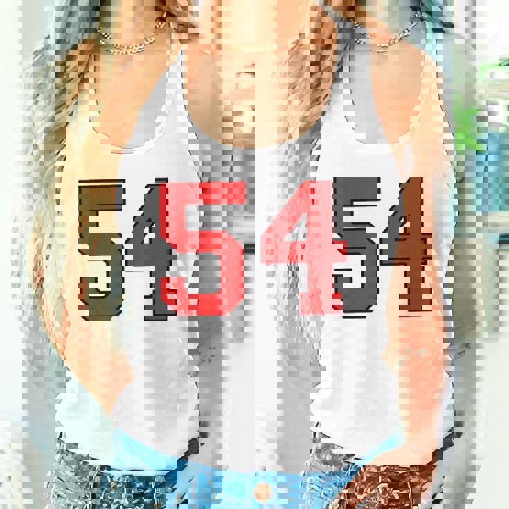 ラッキーナンバー54 クラシックカレッジアメリカン代表チームのファンプレイヤー タンクトップ