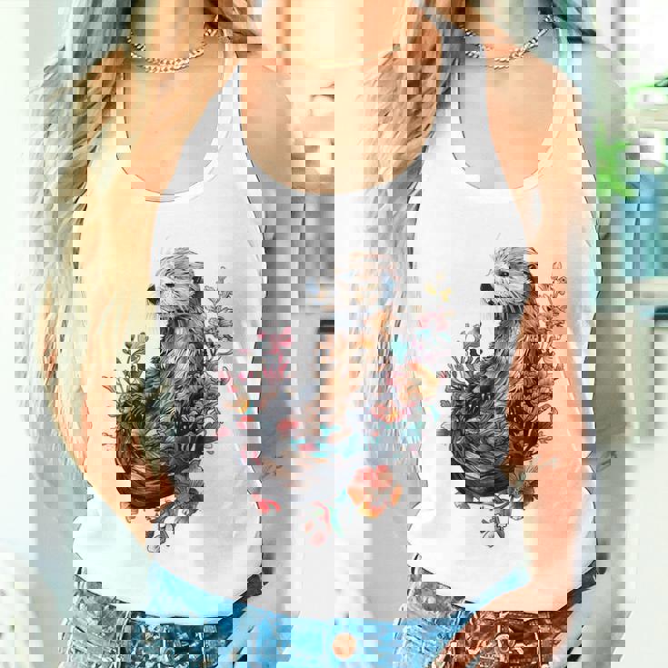 ラッコ フローラルアクセント タンクトップ