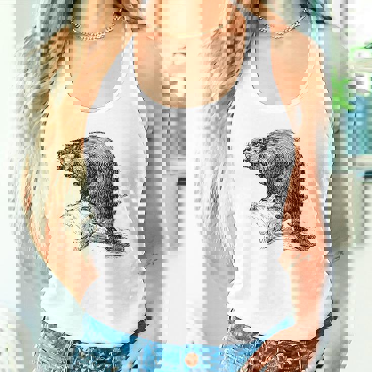 リアルなビーバースケッチ タンクトップ