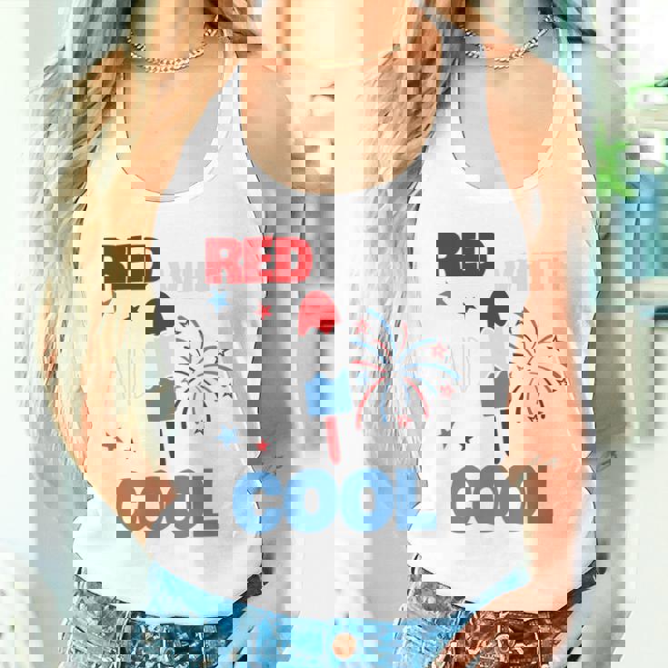 レッド ホワイト クールなアメリカ国旗 アイスキャンディー 面白い 7月4日 長袖tシャツ タンクトップ