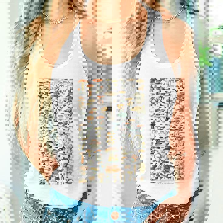 ヴィンテージ キノコ チャート イラスト キノコ モレルハンター タンクトップ