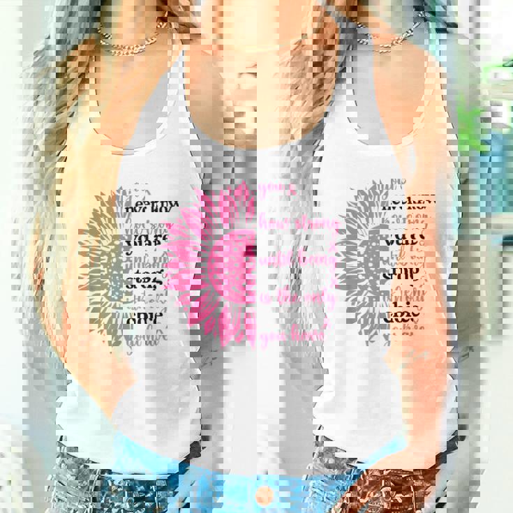 乳がんファイター サバイバー ひまわり ピンクリボン 戦士 タンクトップ