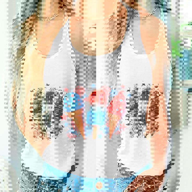 少年 赤 白 青 アメリカ国旗 7月4日 アイスキャンディー 愛国的 長袖tシャツ タンクトップ