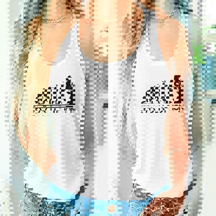 山愛好家 山登り好きにお勧めの面白い進化論 登山家のオシャレなイラスト タンクトップ