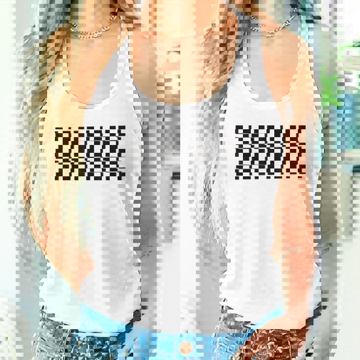 市松模様 チェッカーボード チェック カーレース フラッグパターン タンクトップ