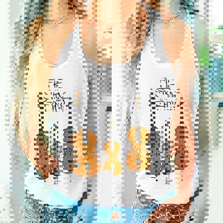 弦楽ファミリー、ヴァイオリン、チェロ、コントラバスミュージシャン面白い タンクトップ