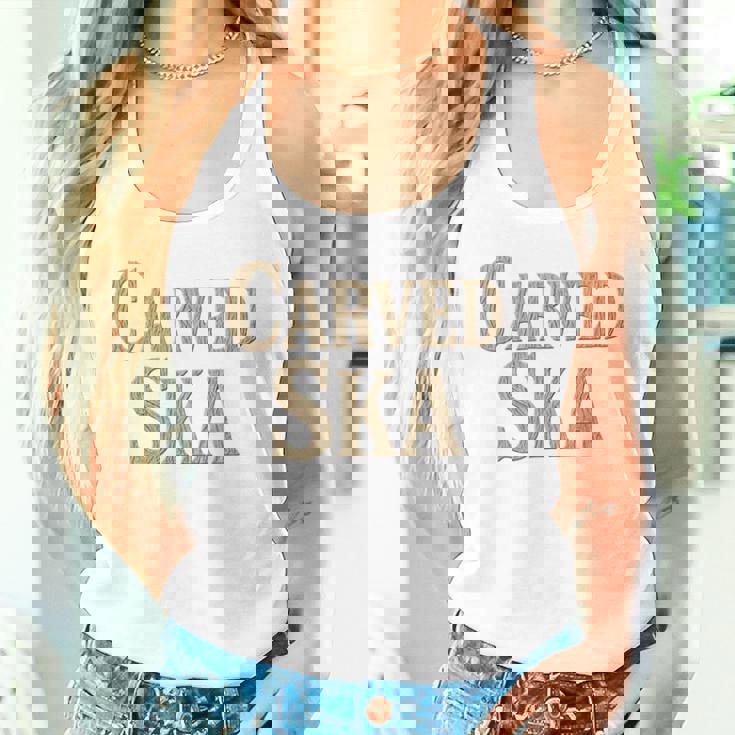 彫刻スカ 長袖tシャツ タンクトップ