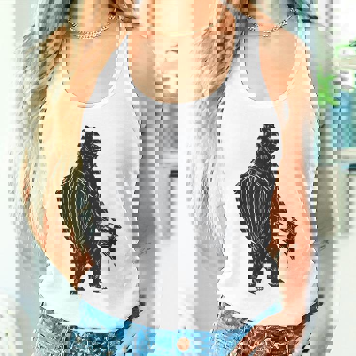 斧と盾を持った熊 中世の熊 バイキング タンクトップ