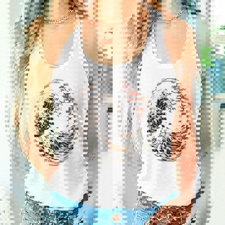 日本 神奈川 波 津波 浮世絵 日本美術 タンクトップ