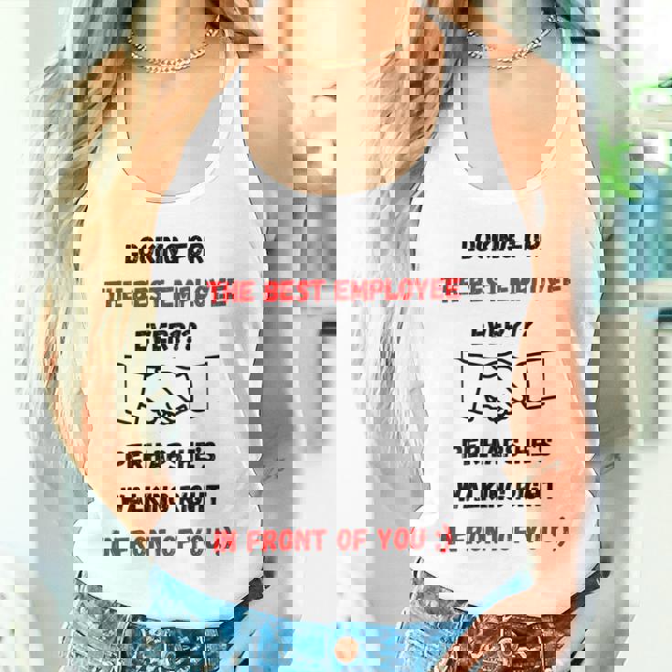 最高の雇用主をあなたの目の前で探しているデザイン タンクトップ